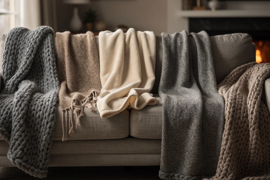 5 couvertures parfaites pour réchauffer votre canapé en hiver