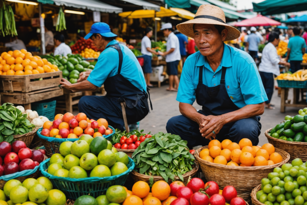 Marchés frais et qualité alimentaire locale en Thaïlande