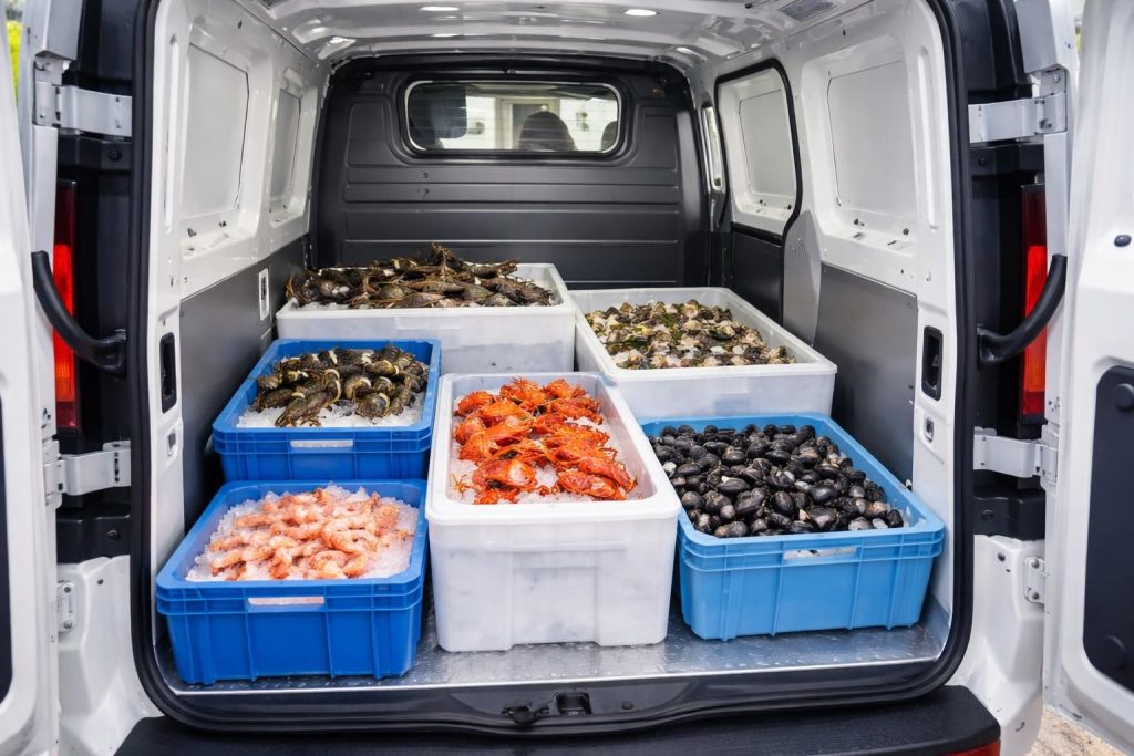 Comment transporter vos fruits de mer frais avec un Renault Trafic ou Peugeot Partner