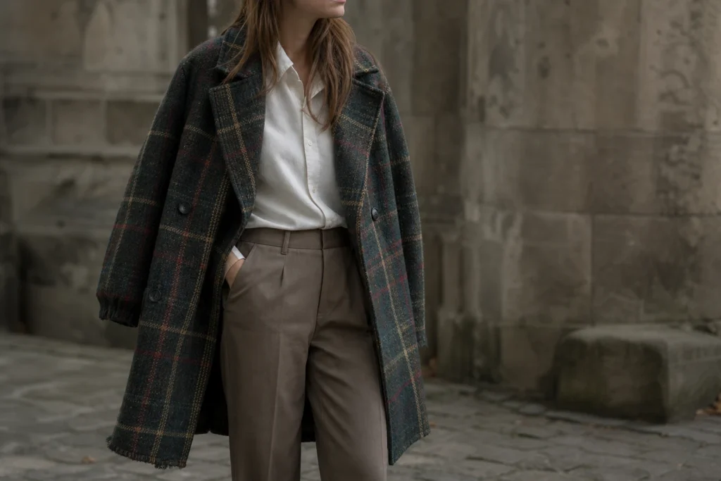 Manteau écossais et tenue minimaliste font-ils vraiment bon ménage ?