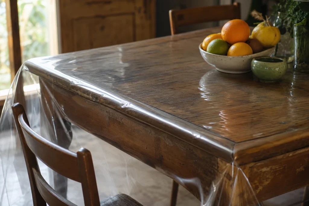 Toile cirée transparente : faut-il laisser un débord ?